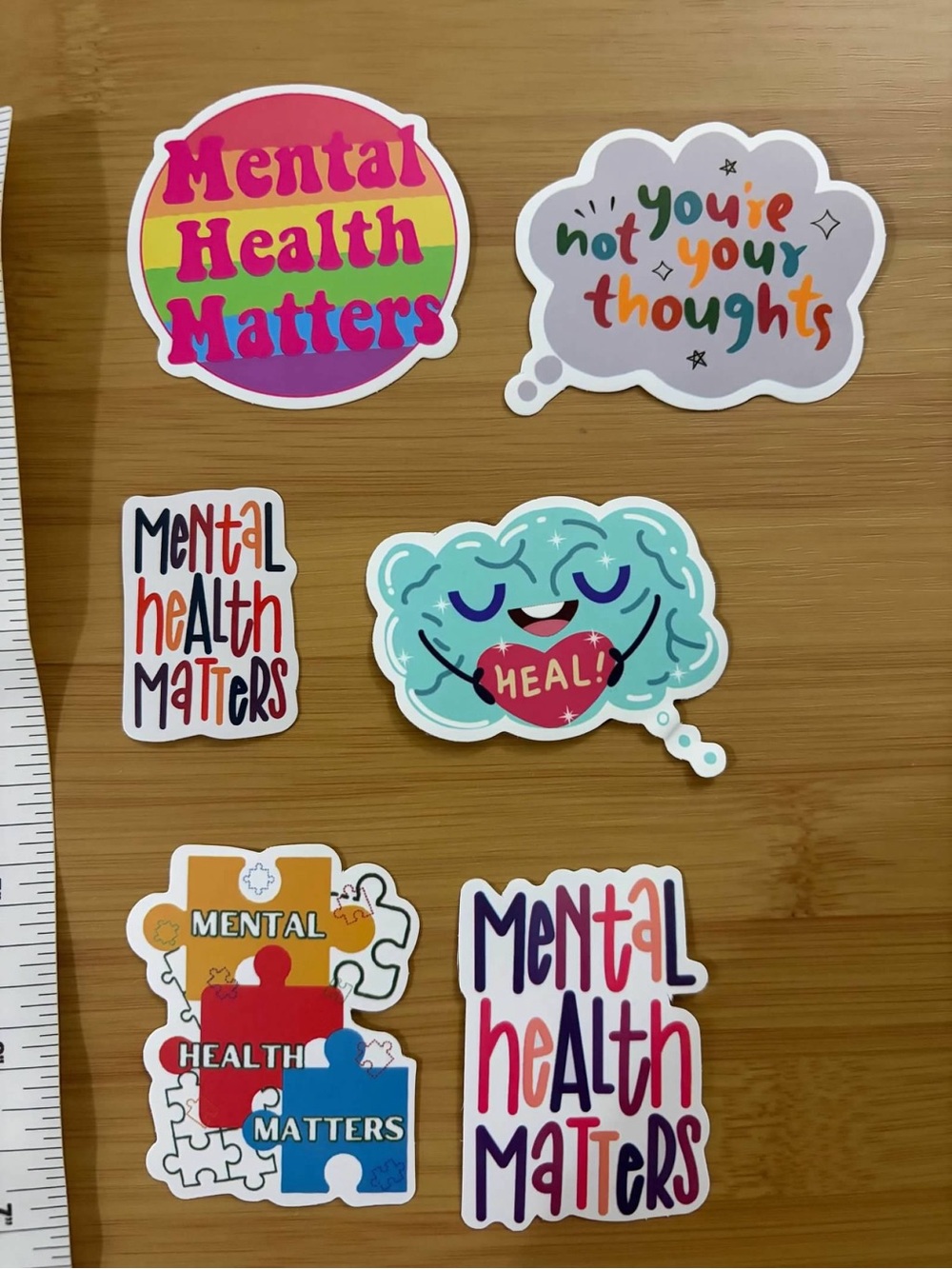 Mental Health Matters Sticker Lot 6 Positive Self Care Awareness Stickers